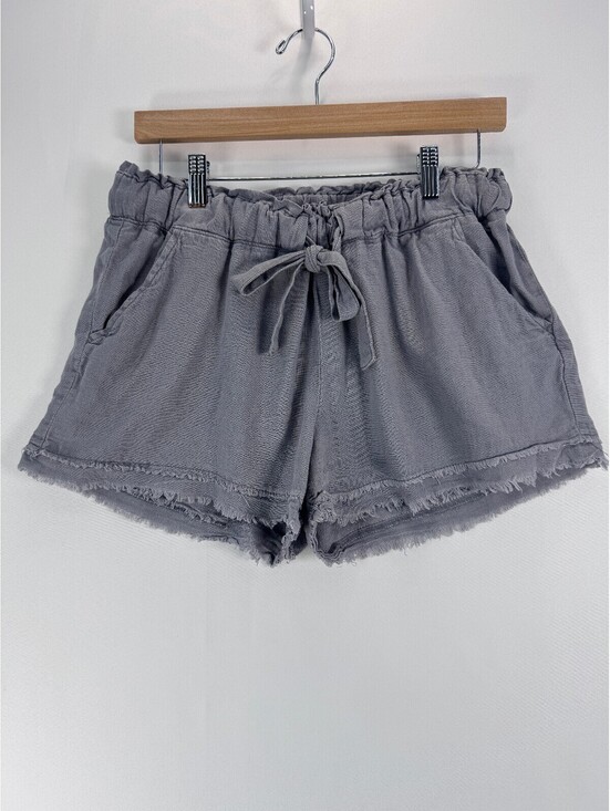 Rewash Pants - Rewash Linen Rayon Drawstring Shorts Coastal Medium Casual Cottagecore Summer